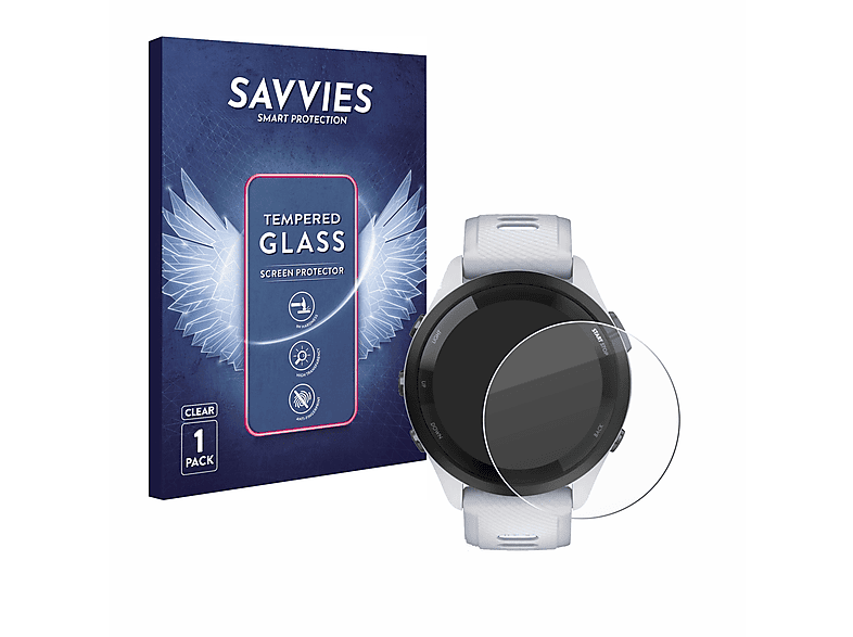 SAVVIES 9H klares Schutzglas (für Garmin Forerunner 265 (46 mm))