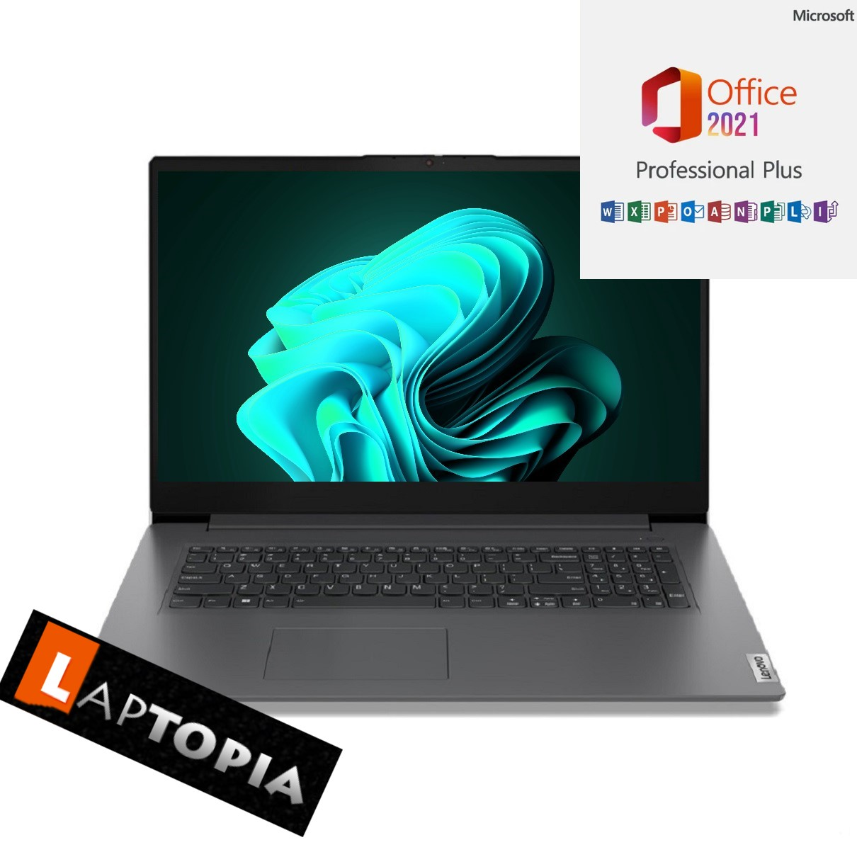 LENOVO V17-G4, GB Intel UHD 17,3 + Pentium, Notebook GB SSD, Intel 16 Pro, Display, Grafik, Windows 11 Office Pentium® Prozessor, 2021 Zoll 2000 Intel® RAM, Grau mit Pro