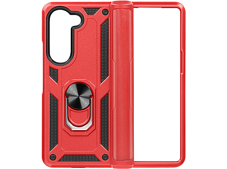 AVIZAR Stoßfeste Handyhülle mit Backcover, 5, Ring Galaxy Rot Samsung, Series, Fold Z