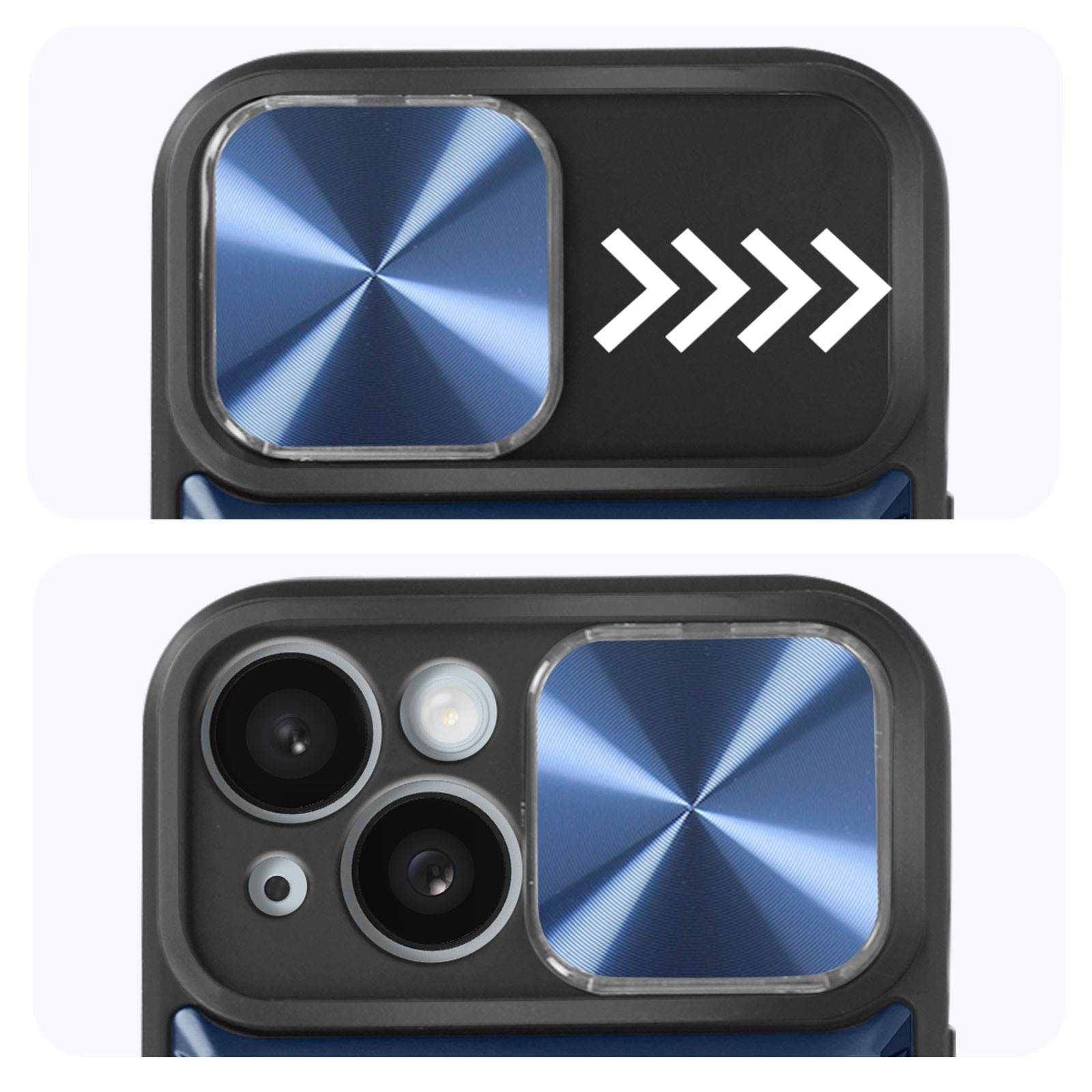 AVIZAR Kameraschutz Apple, Backcover, iPhone Blau Hülle, 15 Plus, Series, MagSafe