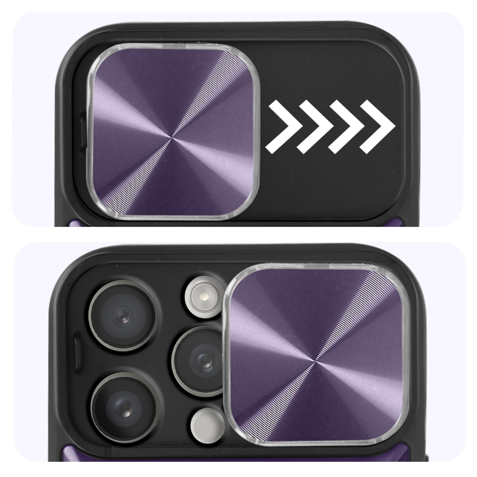 AVIZAR MagSafe Hülle, Kameraschutz Series, 15 Violett Apple, Pro Backcover, Max, iPhone
