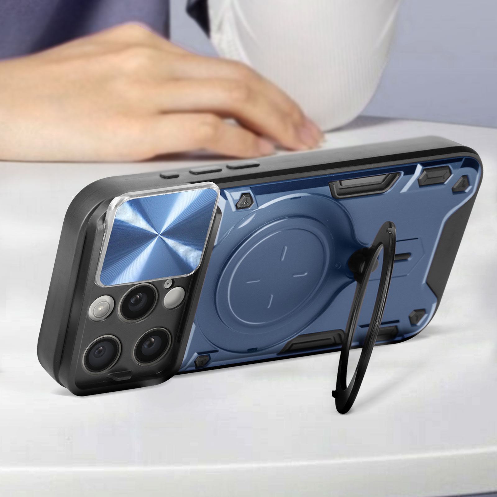 AVIZAR MagSafe Hülle, Kameraschutz Series, Pro, iPhone Blau 15 Apple, Backcover