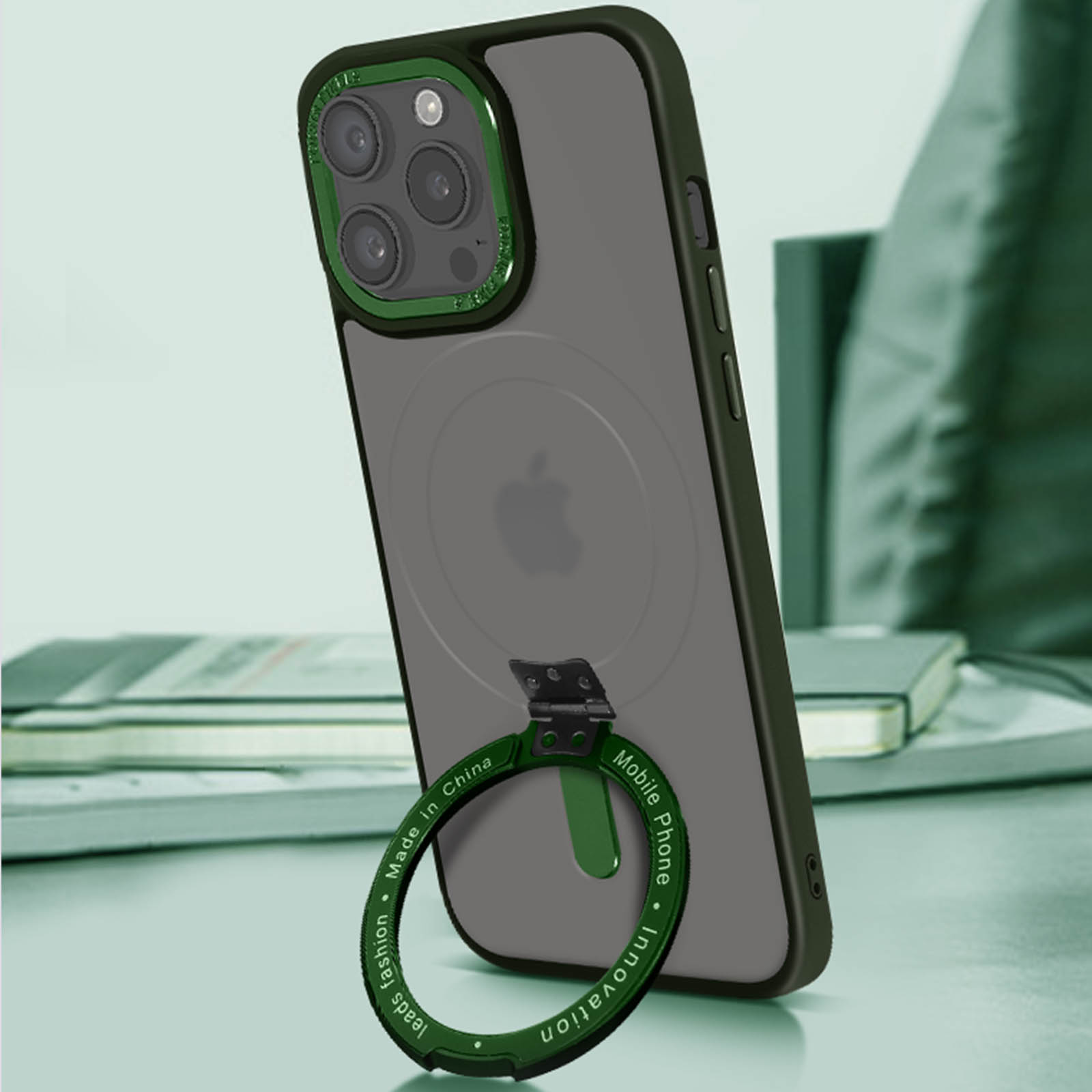 Grün AVIZAR 15 Pro, Apple, MagSafe Ringhalterung Backcover, Series, Hülle, iPhone