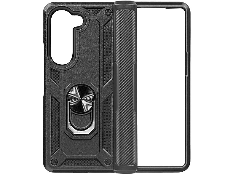 Ring Schwarz Series, Handyhülle Z Fold Samsung, Backcover, 5, AVIZAR Galaxy Stoßfeste mit