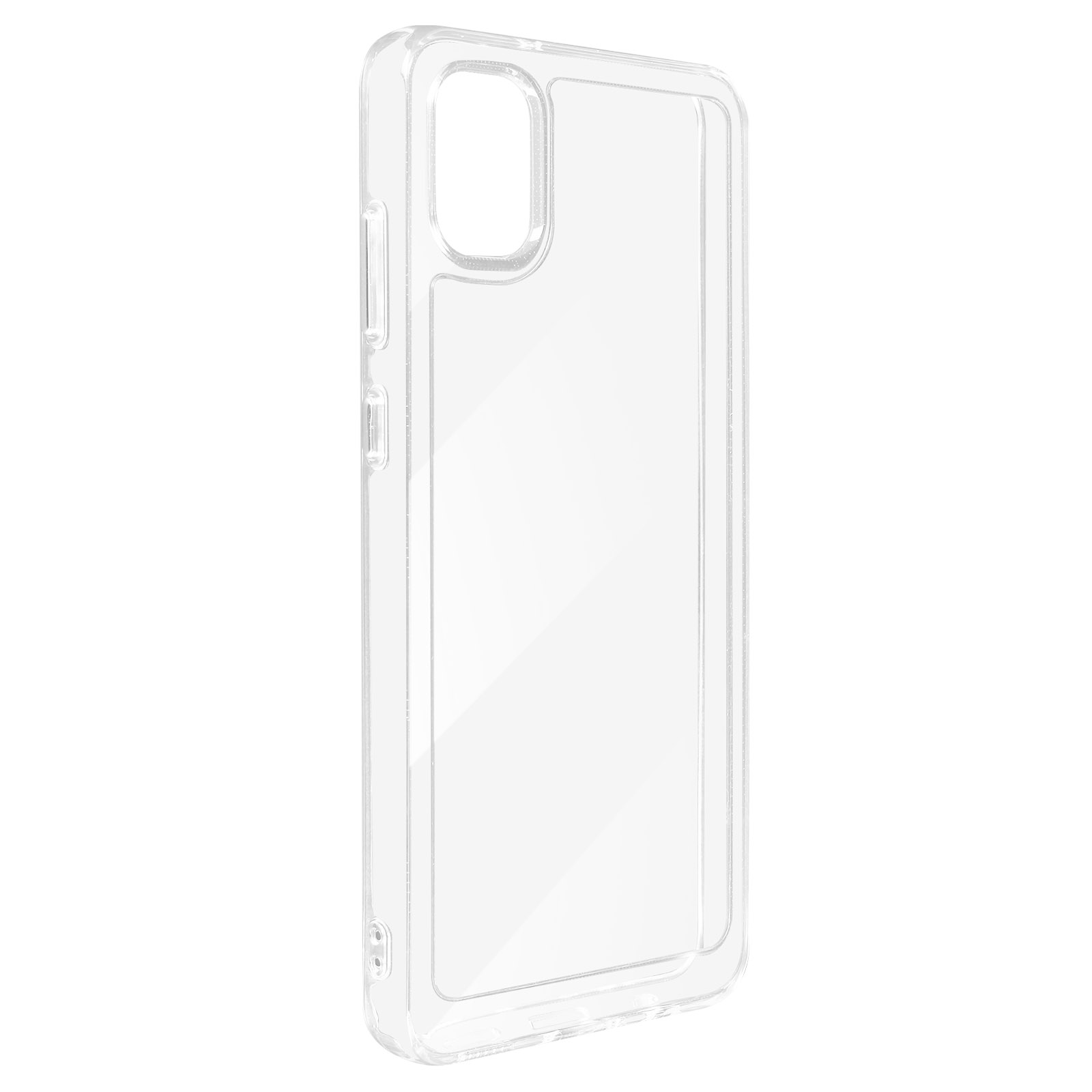 Custodia trasparente per telefono. La custodia è in plastica.