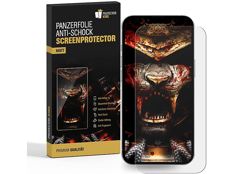 Displayschutzfolie(für MATT ANTI-REFLEX Nano-Glass PROTECTORKING 15) 4x iPhone Flexibles Apple