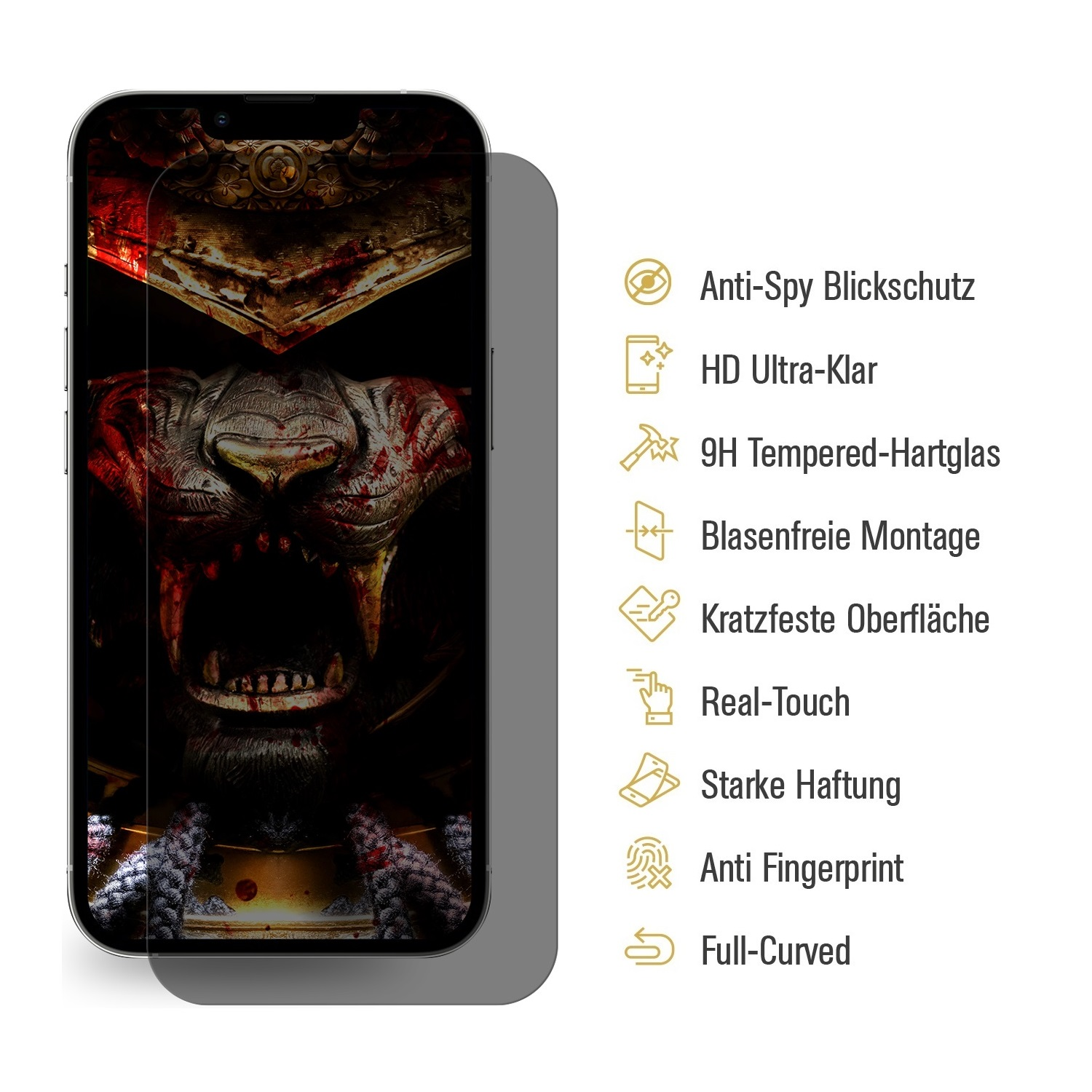 PROTECTORKING 3x Pro) BLICK iPhone 15 9H SCHUTZ Apple ANTI-SPIONAGE Panzerhartglas Displayschutzfolie(für