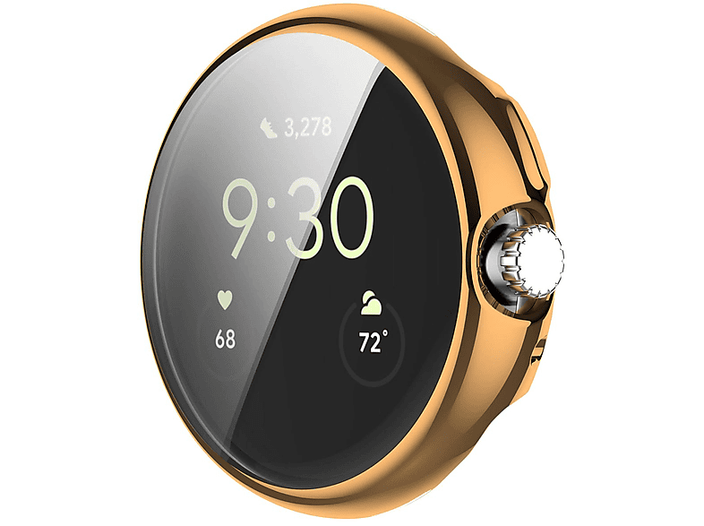 WIGENTO Schock TPU Silikon Hülle Smartwatchhülle(für Google Pixel Watch 1 + 2)