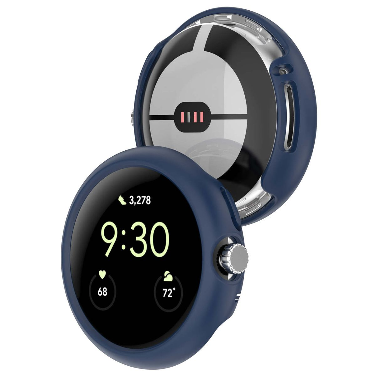 Watch Hülle Kunststoff + Google Pixel WIGENTO Smartwatchhülle(für Silikon 2) TPU 1