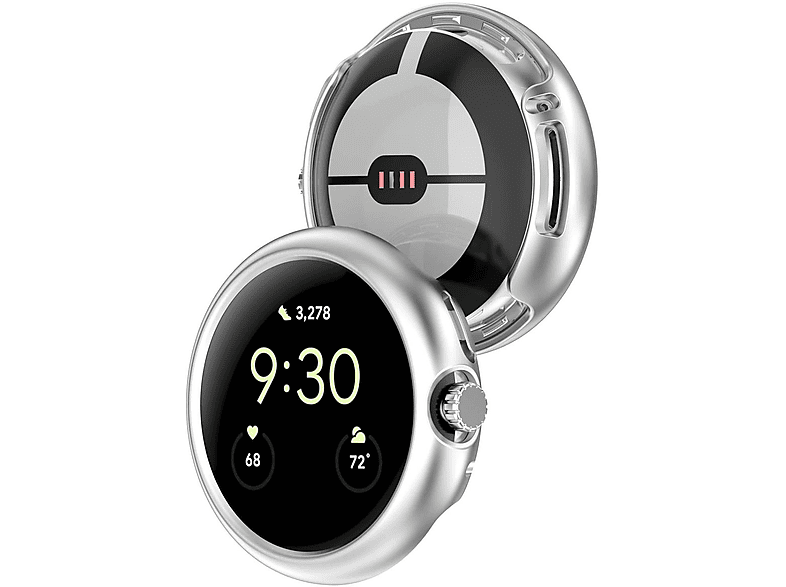 1 Smartwatchhülle(für TPU Silikon 2) + Hülle WIGENTO Kunststoff Pixel Google Watch
