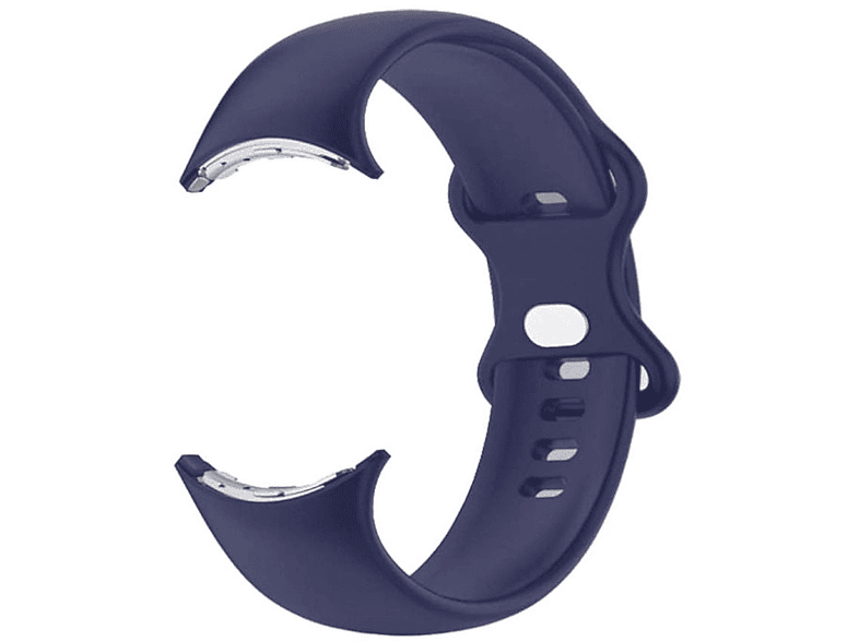 WIGENTO Kunststoff / Silikon Design Sport Band Größe L, Ersatzarmband, Google, Pixel Watch 1 + 2, Blau