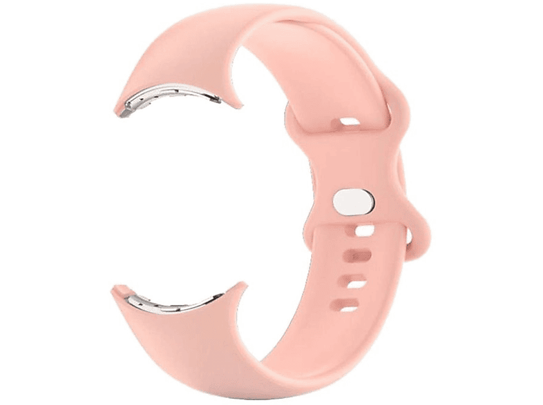 WIGENTO Kunststoff / Silikon Design Sport Band Größe L, Ersatzarmband, Google, Pixel Watch 1 + 2, Rosa