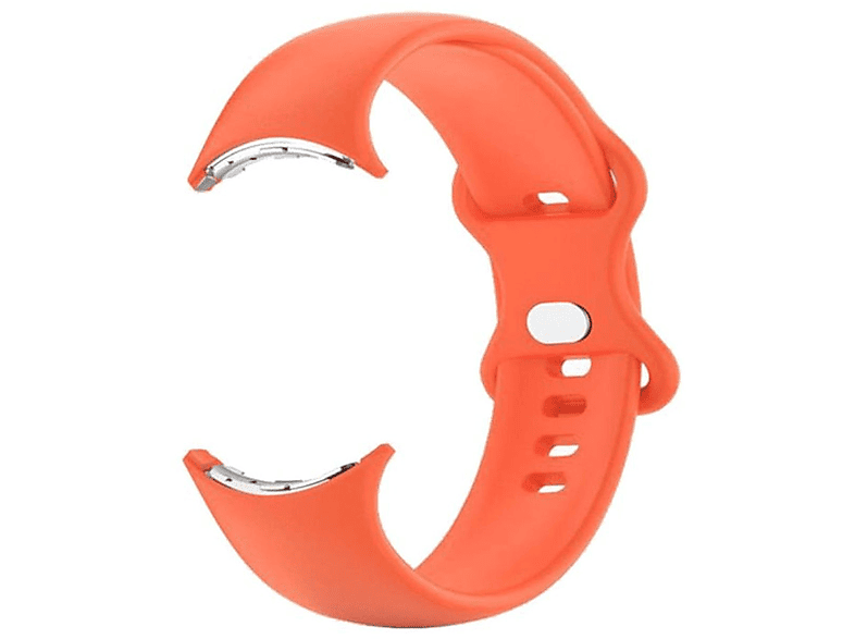 WIGENTO Kunststoff / Silikon Design Sport Band Größe S, Ersatzarmband, Google, Pixel Watch 1 + 2, Orange | Smartwatch Armbänder
