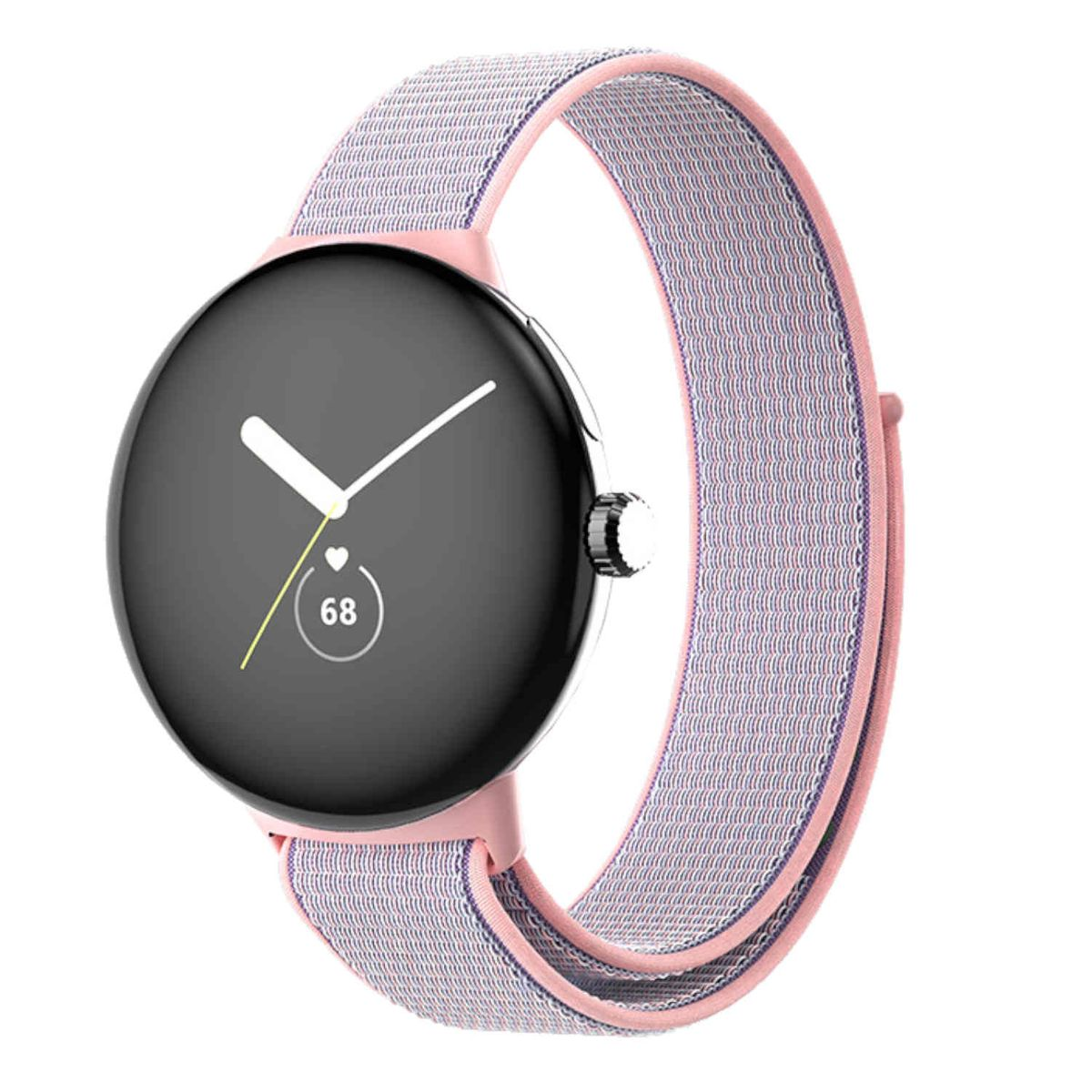 WIGENTO Kunststoff / Nylon 2, Watch Design Pink Google, Pixel Band, Ersatzarmband, + 1