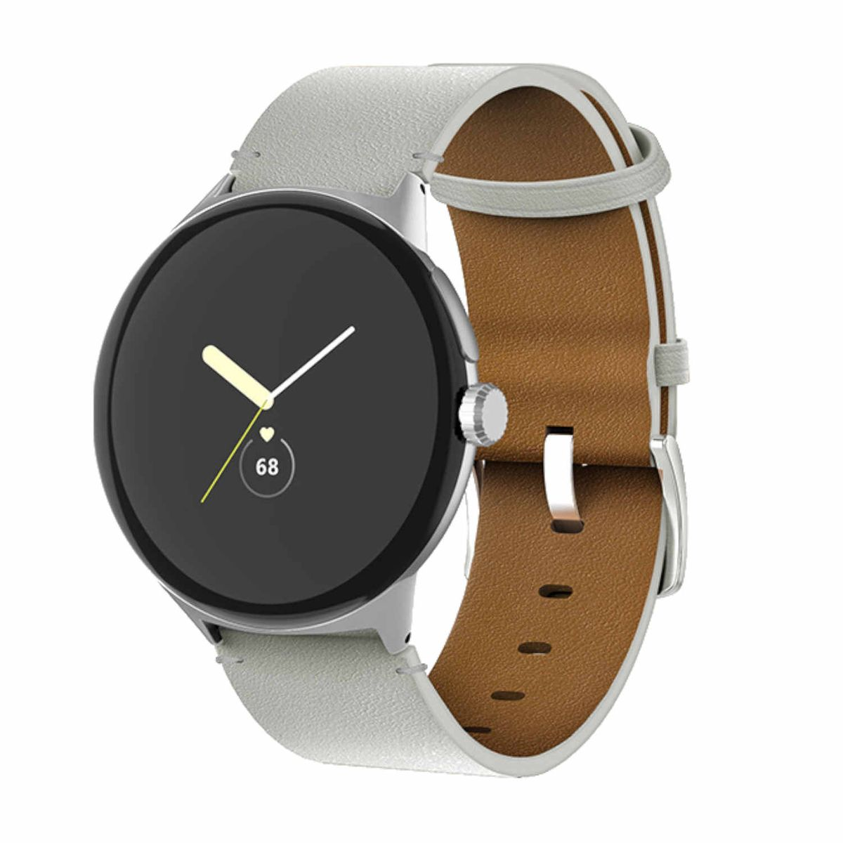 1 2, + WIGENTO Google, Leder Design Pixel Ersatzarmband, Echt Band, Watch Weiß