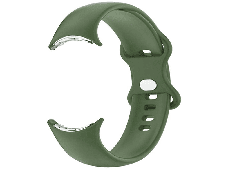 WIGENTO Kunststoff / Silikon Design Sport Band Größe S, Ersatzarmband, Google, Pixel Watch 1 + 2, Grün
