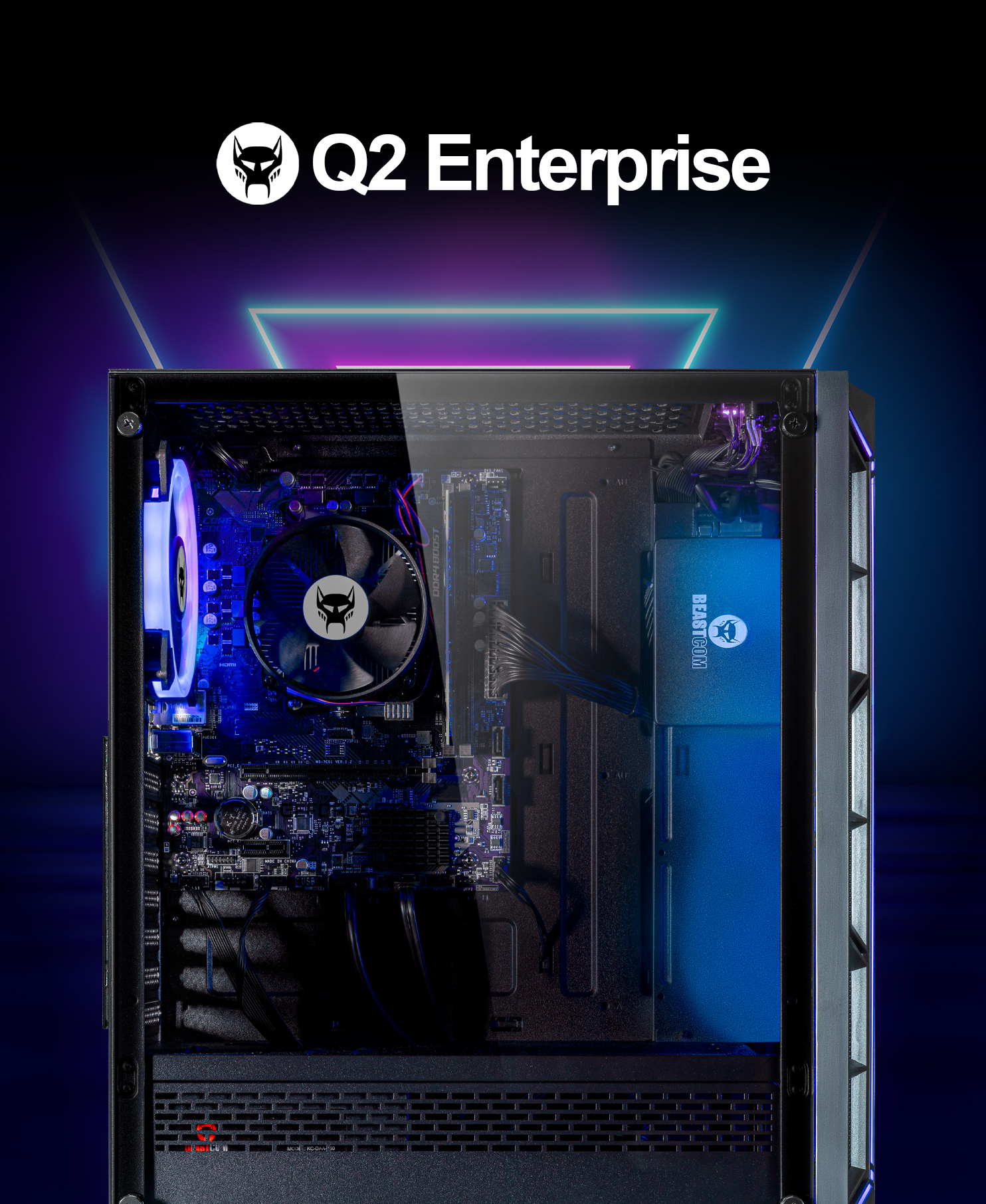 BEASTCOM Q2 | Enterprise, 3 AMD RAM, 512 AMD mit Desktop-PC Ryzen™ 16 11 Windows Onboard Pro Prozessor, Radeon™ Bit), GB SSD, (64 Graphics GB