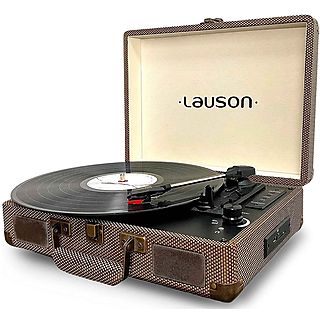 Tocadiscos  - Lauson CL-614 Vintage Deluxe / Tocadiscos LAUSON, Jack 3.5 in / out y RCA, 33 / 45 / 78 rpm, Negro