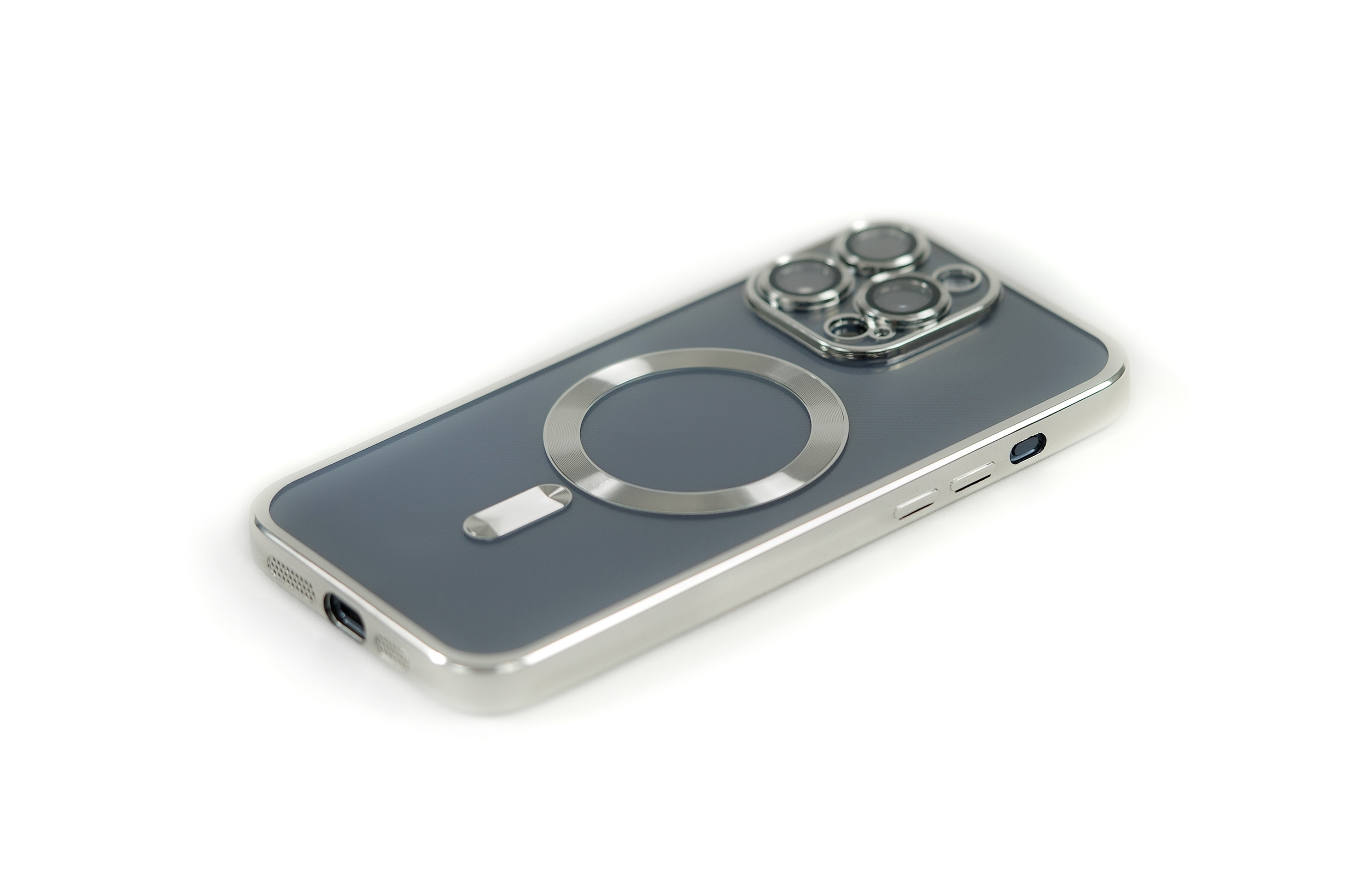 ARRIVLY Silikon Silber MagSafe-kompatible, 15 iPhone Backcover, Hülle Apple, Plus