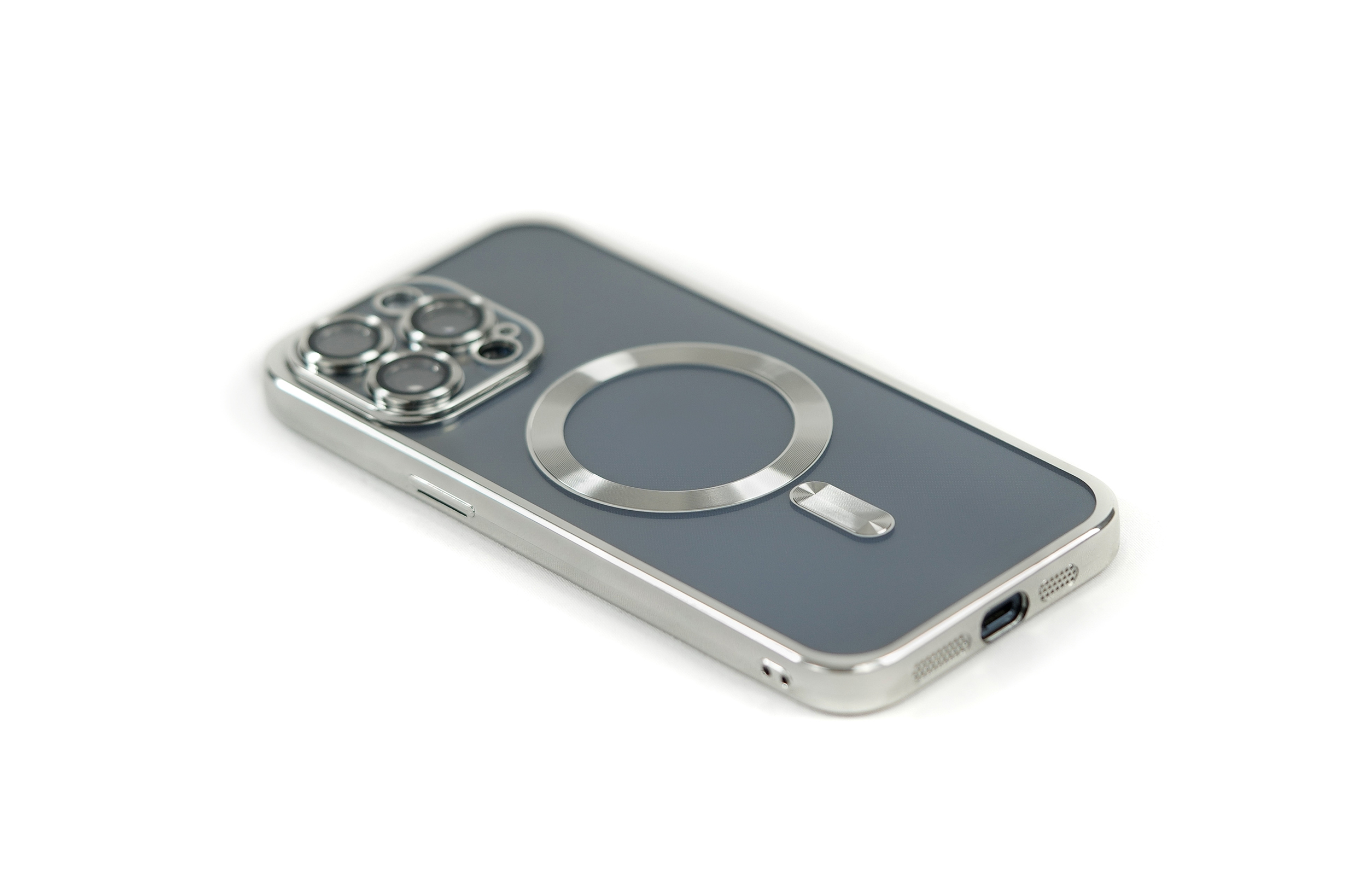Apple, Backcover, Silikon 15, iPhone Hülle MagSafe-kompatible, Silber ARRIVLY