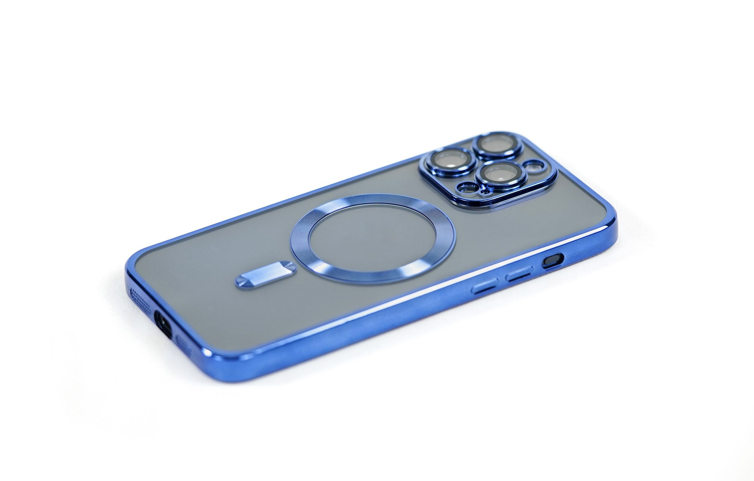 Hülle 15 Pro, iPhone Apple, ARRIVLY MagSafe-kompatible, Silikon Blau Backcover,
