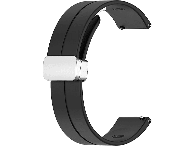 INF Einfarbiges Armband mit Faltschließe Samsung 20 Watch Schwarz Watch Galaxy 20mm, mm, Samsung, für Ersatzarmband, Galaxy