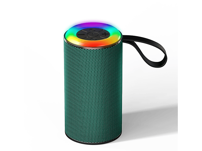 SHAOKE RGB Bluetooth-Lautsprecher: 9 Lichtmodi, Kraftvoller Klang Subwoofer, Grün, Wasserfest