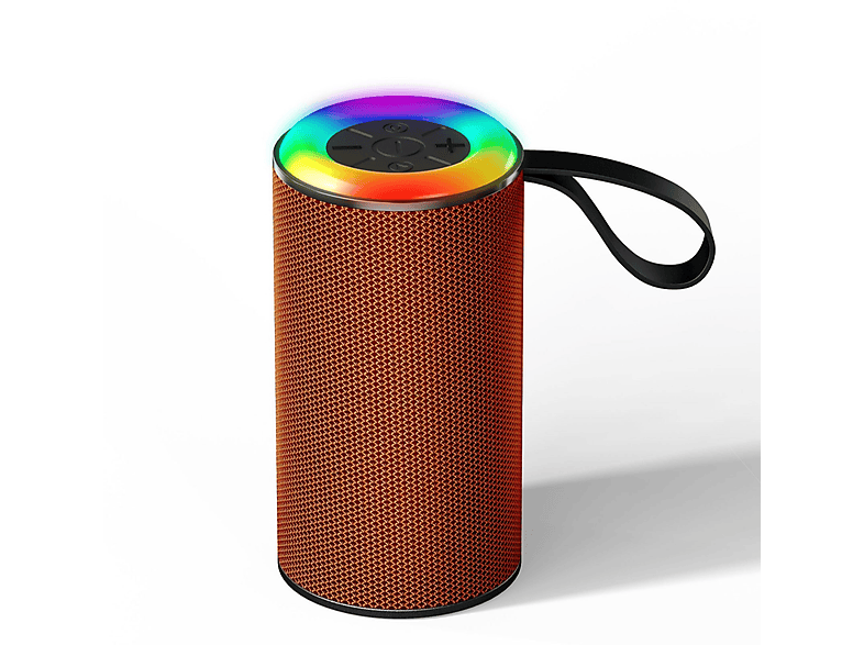 Bluetooth-Lautsprecher: Kraftvoller 9 SHAOKE Wasserfest Lichtmodi, Orange, RGB Klang Subwoofer,