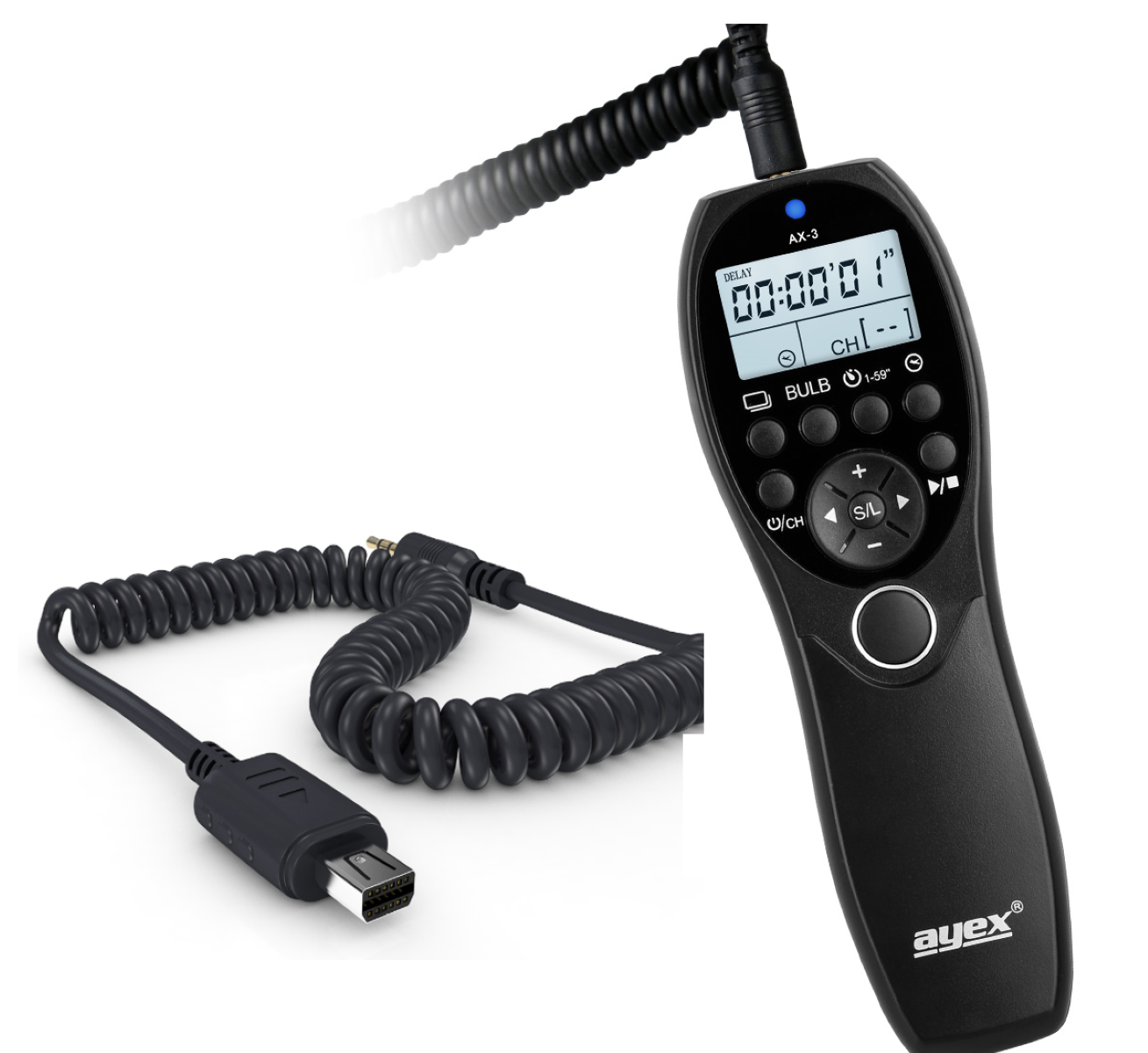 AYEX AX-3 E-520 SZ-300MR Timer Black UZ PEN-F, zB E-PL8 Kabel-Fernauslöser, SZ-20 für Kabel-Fernauslöser SP-810 E-600 UC1 Olympus