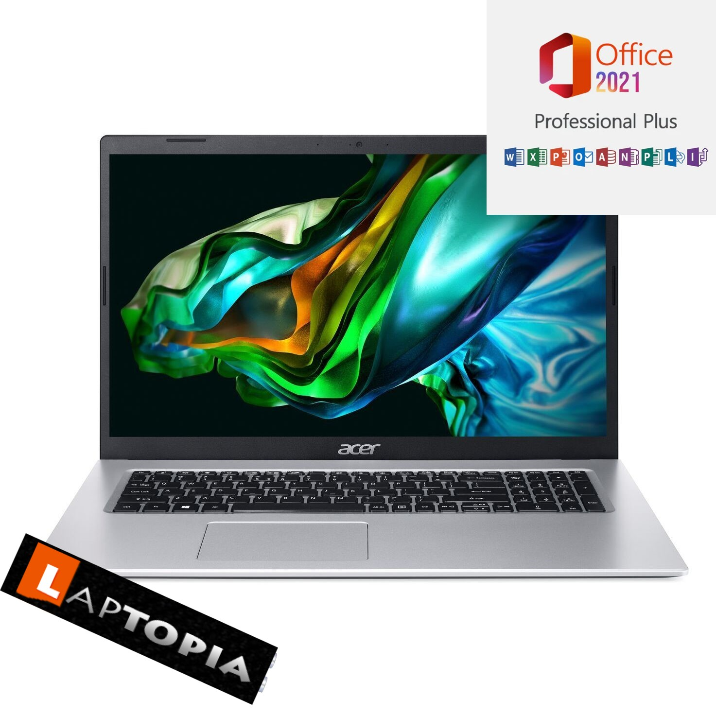 A317-53, Prozessor, Silber 11 Aspire Office Intel® RAM, Graphics, Windows Pro, Core™ Zoll ACER Pro + Display, SSD, mit 2021 Iris® Xe 1000 Notebook 8 GB 17,3 i5 GB