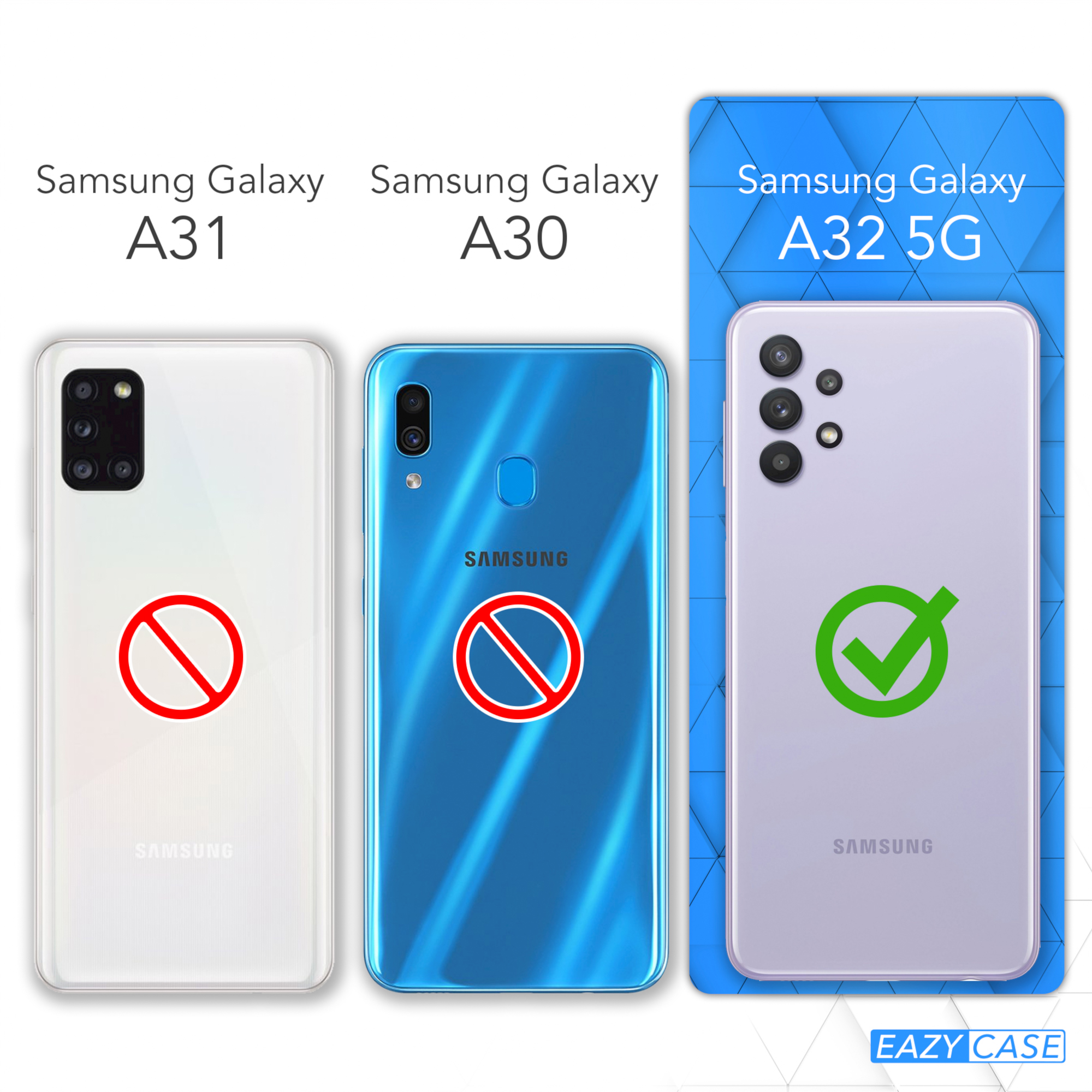 5G, EAZY CASE Samsung, Schwarz, + Grau Kordel Umhängetasche, Galaxy Metall extra A32 Handykette Anthrazit