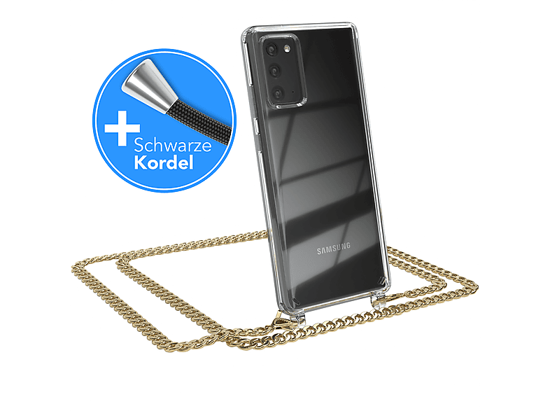 EAZY CASE Handykette 20 Samsung, Schwarz, / extra Note Galaxy Kordel 20 Gold + Note 5G, Umhängetasche, Metall