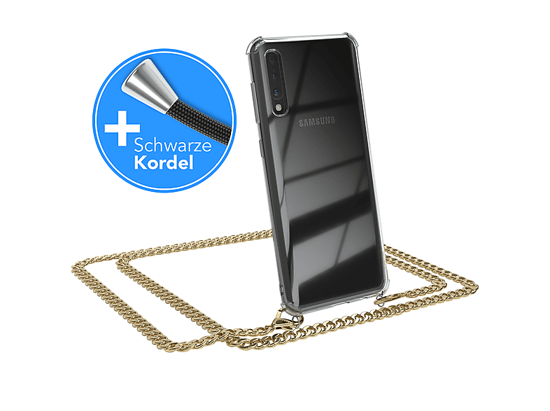 / Umhängetasche, CASE A50 Metall Schwarz, extra EAZY A50s A30s, Galaxy + Gold Samsung, Handykette / Kordel