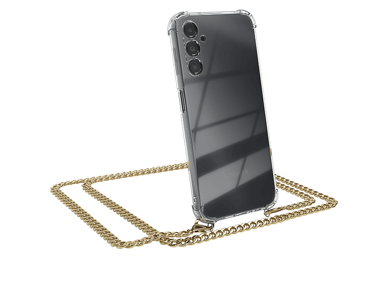 EAZY CASE Handykette Kordel extra Galaxy Umhängetasche, Samsung, Gold Metall + 5G, A14 Schwarz