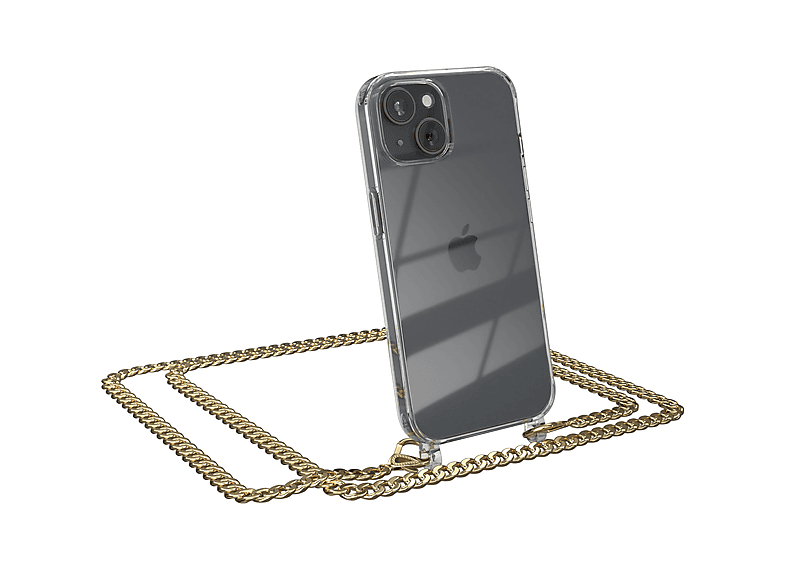 Gold extra Handykette CASE Schwarz, EAZY Metall 15, + Kordel Apple, Umhängetasche, iPhone