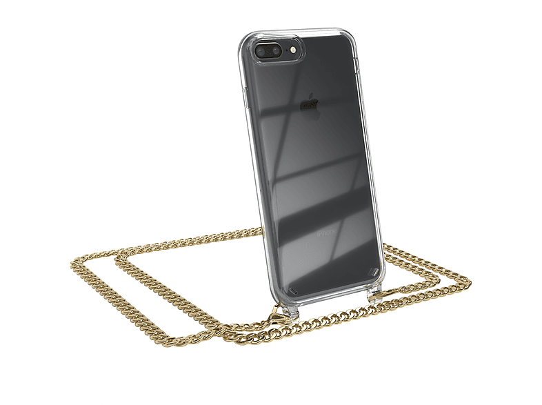 Plus, iPhone Umhängetasche, Handykette Schwarz, Kordel / + Plus extra Gold CASE Apple, 8 7 EAZY Metall