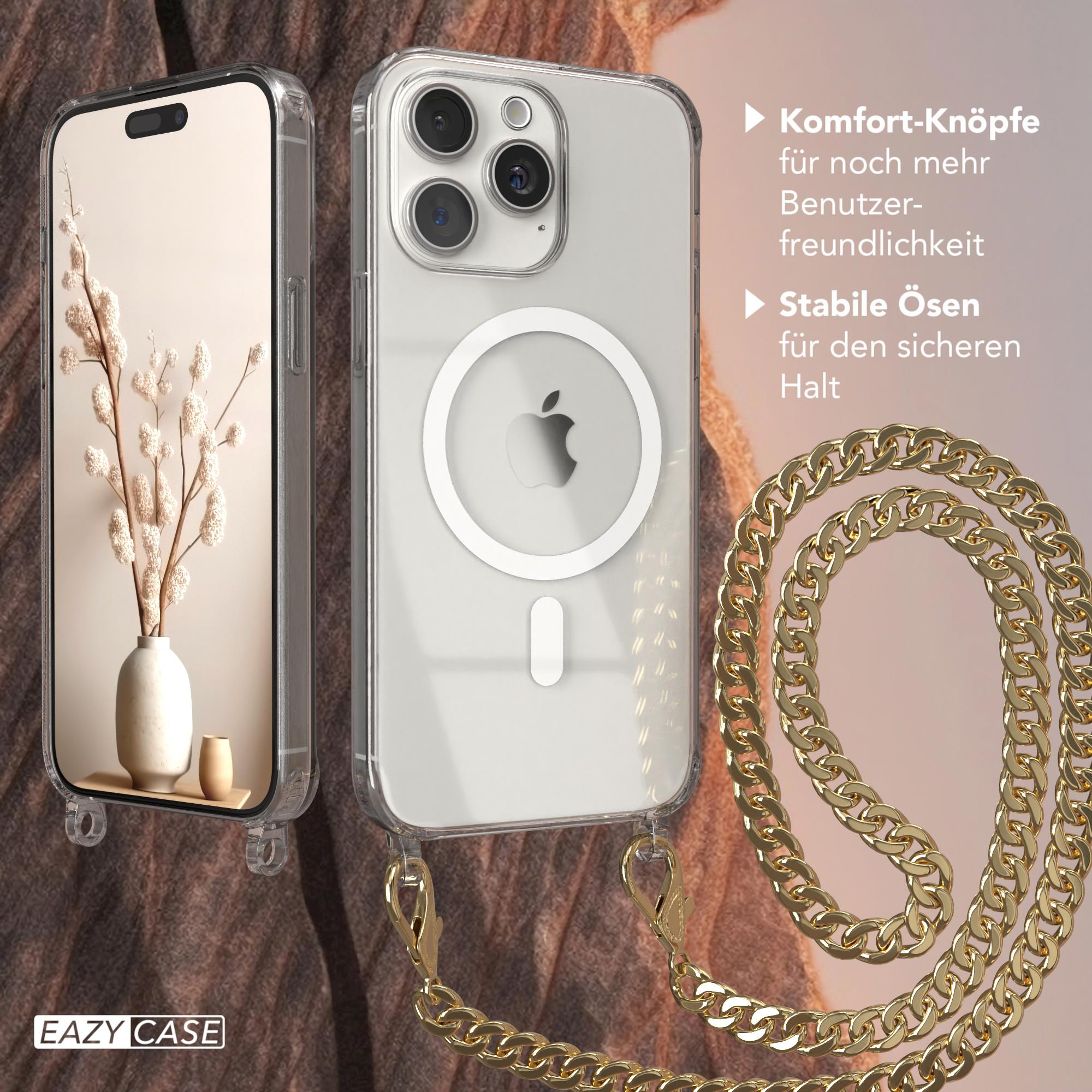 EAZY CASE Magsafe Handykette + Kordel Schwarz, Pro Max, Apple, 15 Gold iPhone extra Umhängetasche