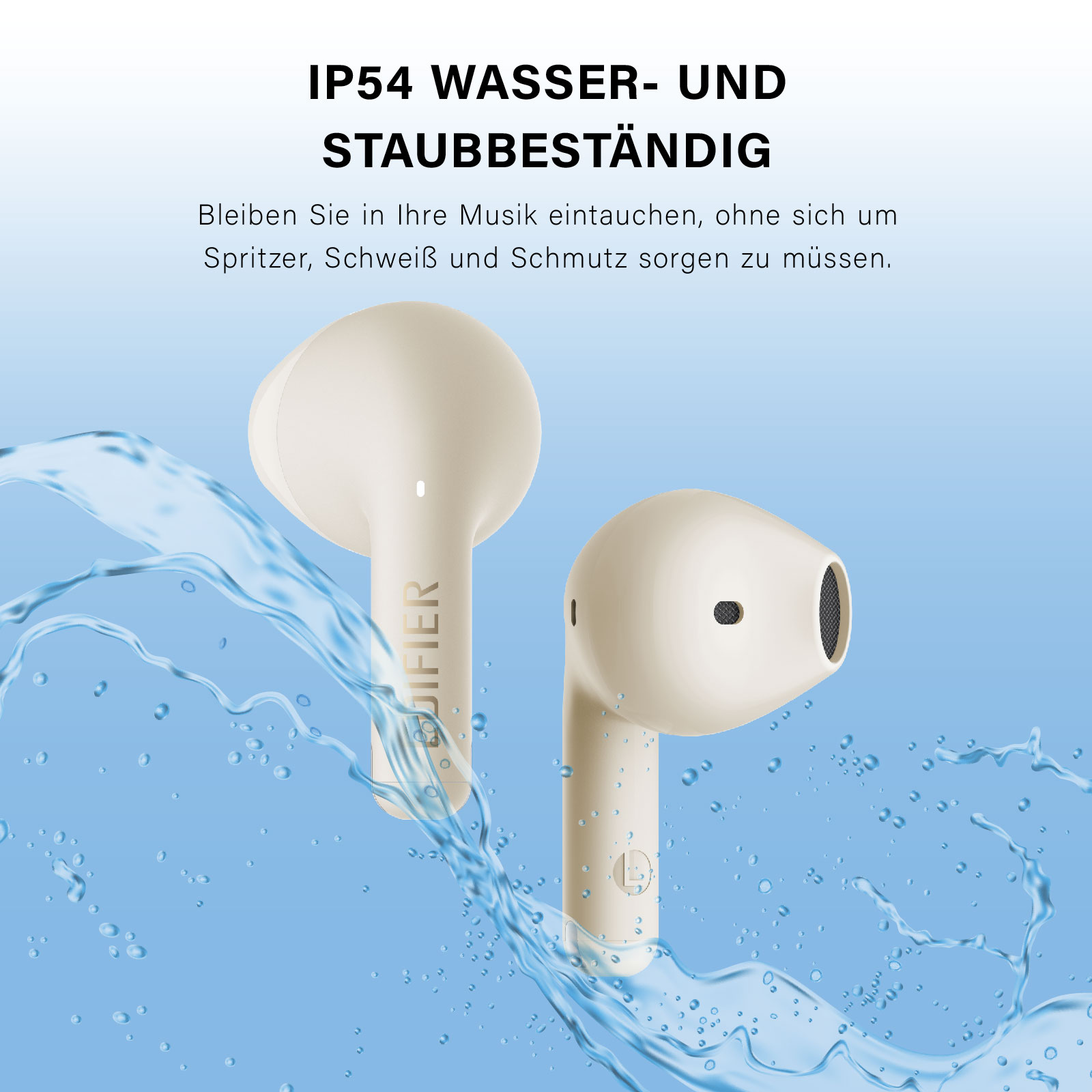Bluetooth-Kopfhörer X2s, In-ear EDIFIER Elfenbein Bluetooth