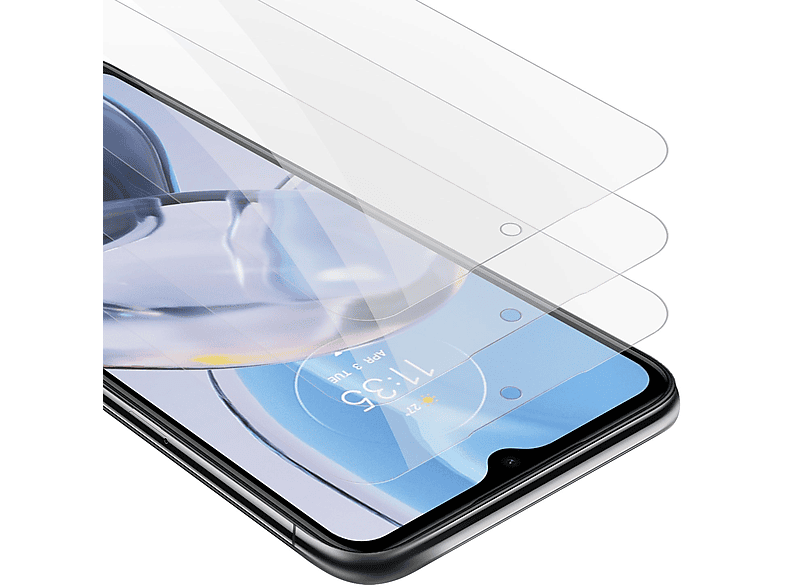 CADORABO 3x Schutzglas Tempered Glas Displayschutzfolie(für Motorola MOTO E22 / E22i)