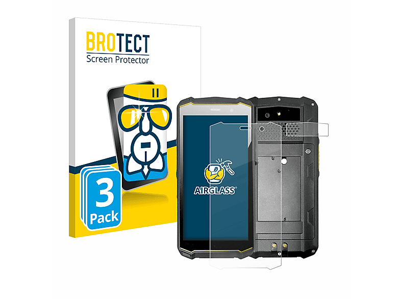 BROTECT 3x Airglass klare Schutzfolie(für RugGear RG540)