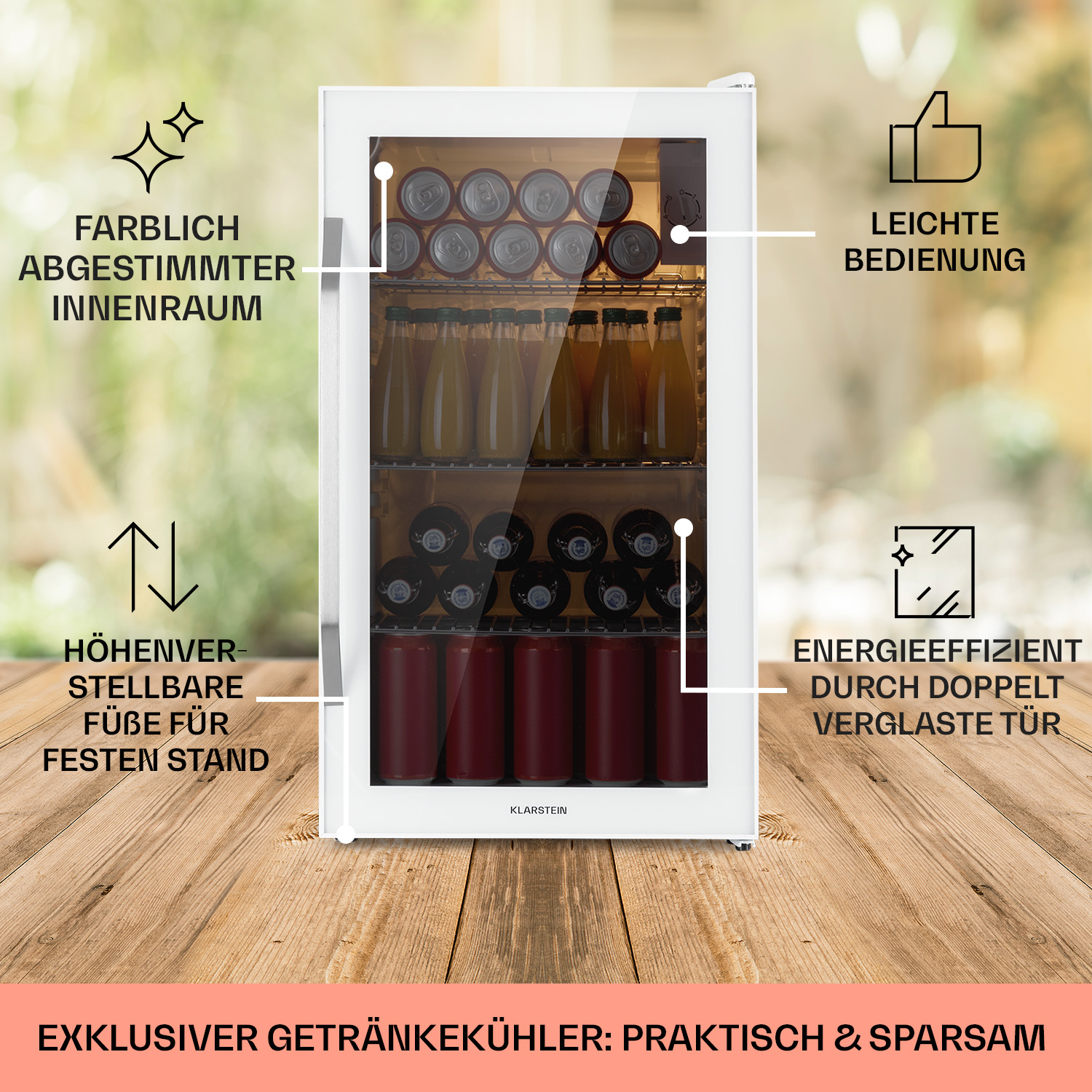 KLARSTEIN Beersafe XXL Mini-Kühlschrank (E, Quartz) hoch, cm 83