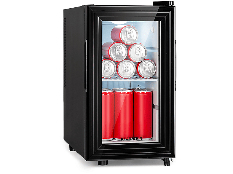 KLARSTEIN Broklyn 23L Slim Mini-Kühlschrank (G, 48,5 cm hoch, Schwarz) | Mini Kühlschrank