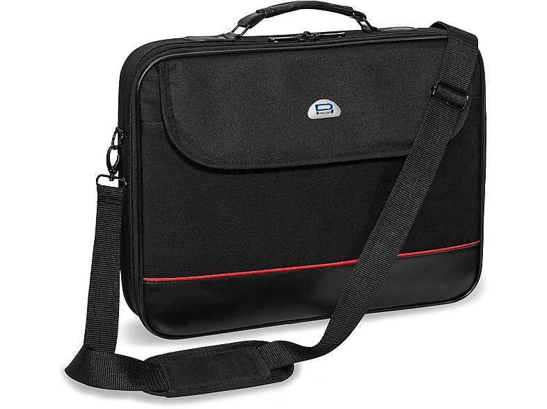 PEDEA Zoll Nylon, Umhängetasche Schwarz/Rot cm) Universal (46,7 Notebooktasche \