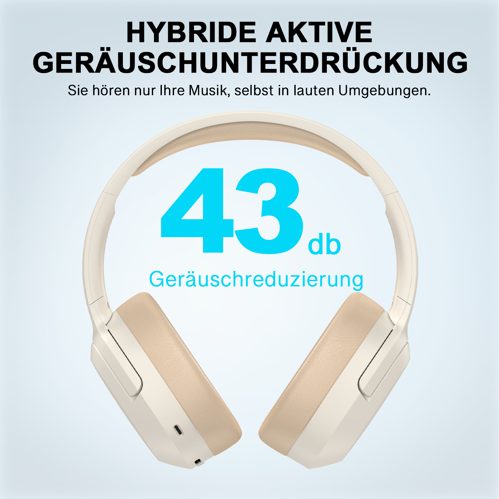 EDIFIER W820NB Plus, Elfenbein Bluetooth Over-ear Bluetooth-Kopfhörer