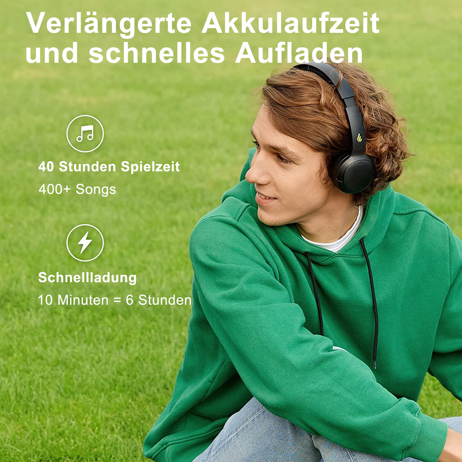 EDIFIER WH500, Over-ear Bluetooth Bluetooth-Kopfhörer weiß