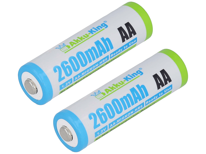 2600mAh Ni-MH AKKU-KING Pack) 1.2 Volt, Kamera-Akku, (2er Casio Akku mit AA kompatibel