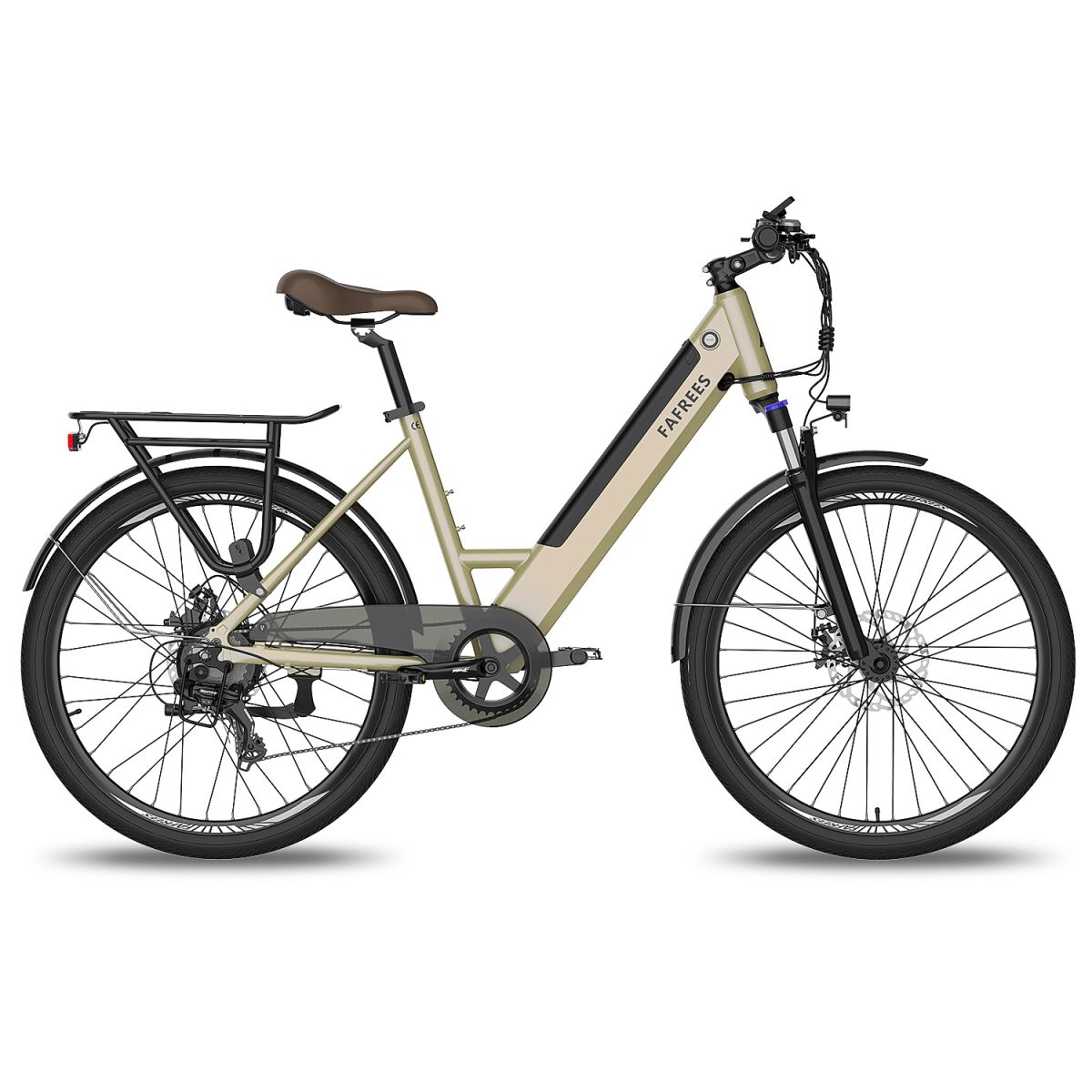 FAFREES F26 Pro Erwachsene-Rad, 26 Zoll, Gold) Citybike (Laufradgröße