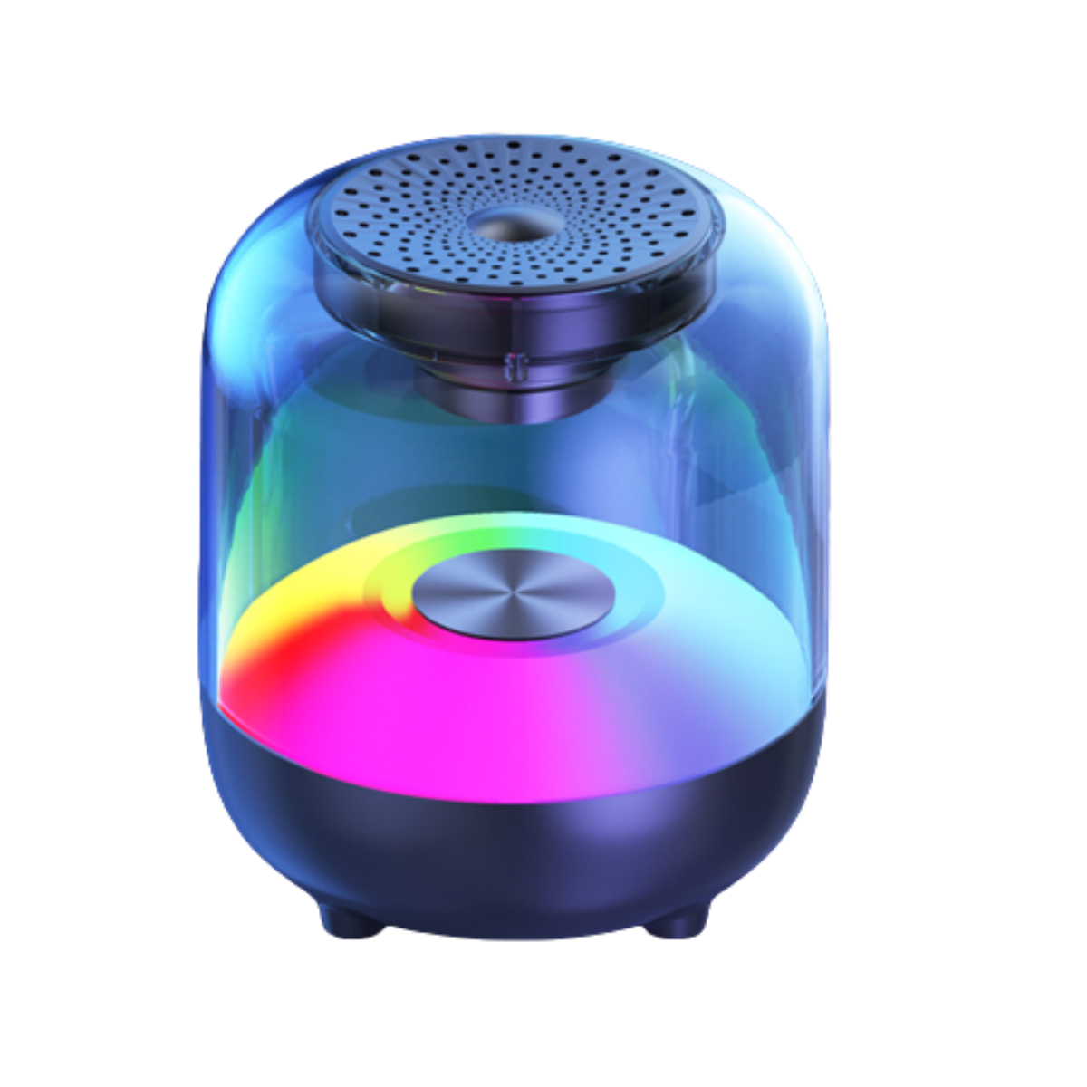 BYTELIKE Drahtloser Bluetooth-Lautsprecher, Subwoofer, Außenbeleuchtung Sprachsteuerung, Lautstärke, Bluetooth-Lautsprecher, schwarz
