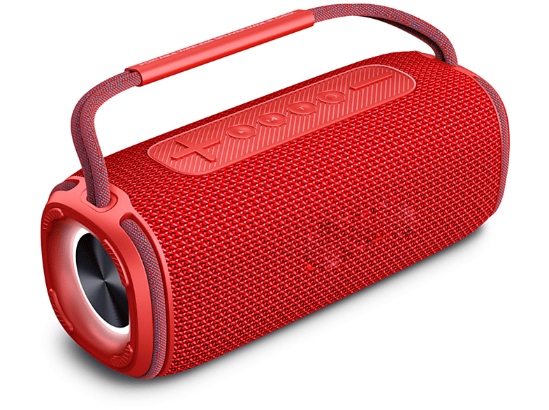BYTELIKE Bluetooth-Lautsprecher, Subwoofer mit Leistung und Größe, Wasserdicht und Tragbar Bluetooth Lautsprecher, rot