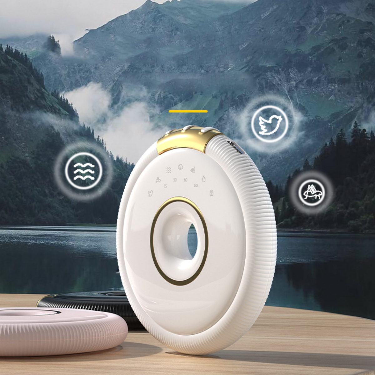BYTELIKE Bluetooth-Lautsprecher, Knochenleitungstechnologie, Weißes Lautsprecher, Bluetooth Rauschen schwarz Schlafhilfe